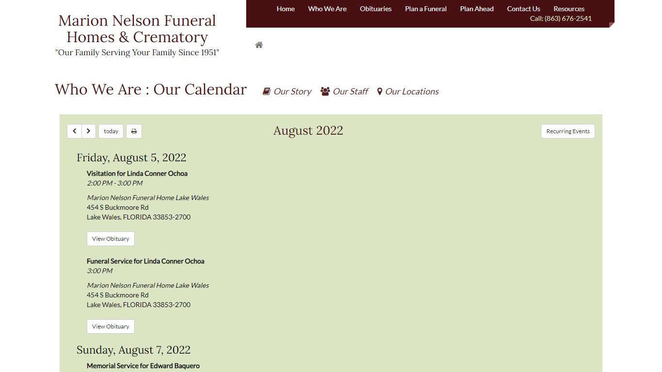 Marion Nelson Funeral Home : Lake Wales & Frostproof, Florida (FL)